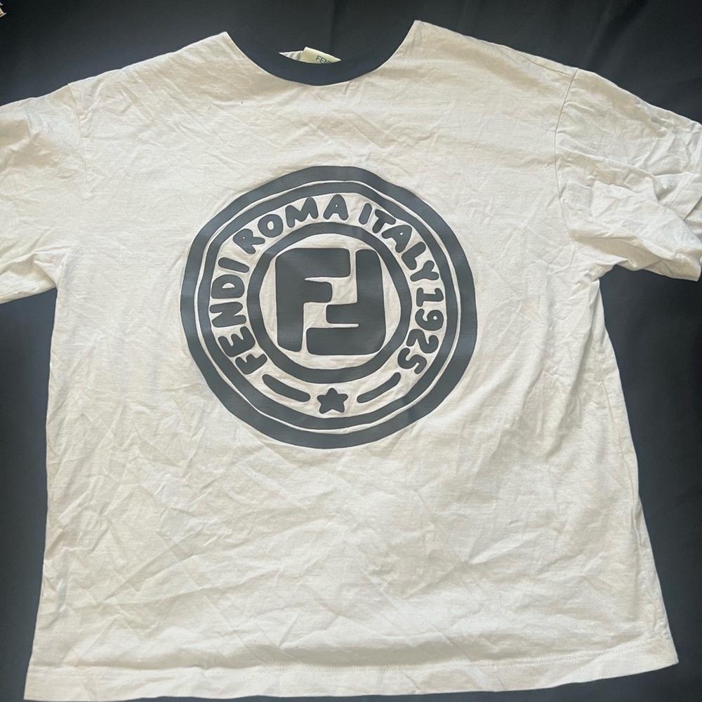 Fendi White Logo T-Shirt for kids